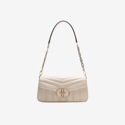 Wholesale Luxury White Color  Pu Leather ladies Elegant Metal Chain Women Handbag Cross Body Bag Shoulder Bag