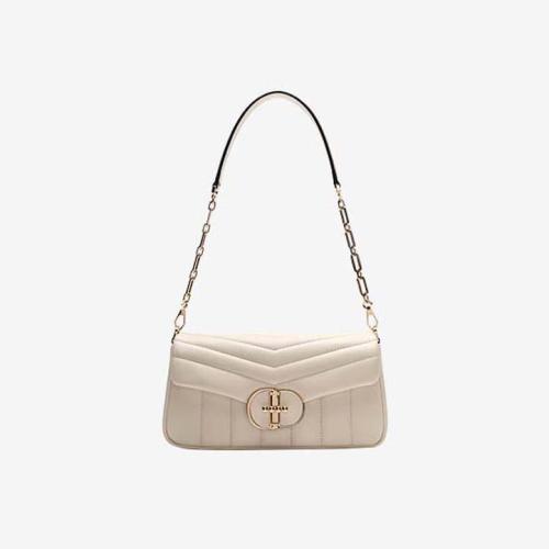 Wholesale Luxury White Color  Pu Leather ladies Elegant Metal Chain Women Handbag Cross Body Bag Shoulder Bag