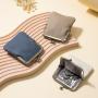 ZWY271 New Genuine Leather Unisex Clip Coin Purse Wholesale Solid Color Simple Compact Ladies Lipstick Bag Hot Coin Organizer