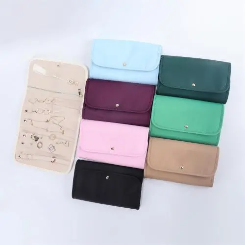 Ladies Nylon Jewelry Organizer Necklace Rings Ear Studs Jewel Gift Bag Jewel Holder Travel Clutch Bag Jewelry Packaging