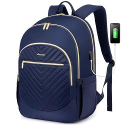 LOVEVOOK Casual Fashion Travel Anti Theft Multi-compartments Daypack Work Laptop Bag with USB Water Resistant College Unisex