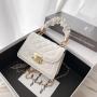 Korean Diamond Lattice Shoulder Bag Women's Messenger Small Square Chain Bag Wholesale PU Ladies Shoulder Bag Customs Handbag