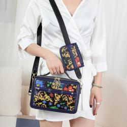 Newest fashion handbags for women luxury colorful printing ladies bags square box type female shoulder bags high quality 25 cm