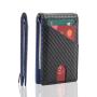 Fashion leather money clip wallet carbon fiber leather rfid money clip slim wallet for men