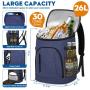 Leak-Proof Large Capacity 30-Can Insulated Thermal Bag Soft Cooler for Beverage Lunch Travel - Unisex Cooler Backpack
