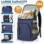 Leak-Proof Large Capacity 30-Can Insulated Thermal Bag Soft Cooler for Beverage Lunch Travel - Unisex Cooler Backpack