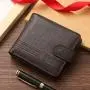 Factory wholesale men's wallet, short PU leather style,  cross-border, zipper and buckle, new style leather wallet, coin purse