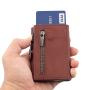 Wholesale Customized Color Material Logo Multifunctional Slim Red Leather Metal Card Holder Mens Wallet Rfid