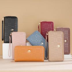 Women's Long Double Zipper Large Capacity Handheld Wallet