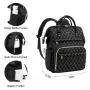 LOVEVOOK Quilted Nylon Elegant Ladies School Travel Backpack with USB Port Waterproof 15.6 In Large Women's Laptop Backpacks