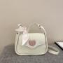 2023 New Ins Versatile One Shoulder Underarm Bag Fashionable Cross Body Small Square Bag Love Magnetic Button Small Square Bag
