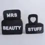 Keymay New Design RTS Stock Bridesmaid Gift Embroidery Pearl Letter MRS Wedding Cosmetics Bags Lettered Pouch Bride Makeup Bag