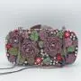 Multicolour rhinestone purse wedding party bridal elegant clutch bags hollow metal crystal flower evening bags luxury