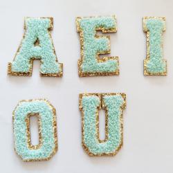 Keymay Hot Sale Lightweight DIY Personalized A-Z 26PCS Alphabet Self Adhesive Letters Letter Stickers Chenille Letter Patches