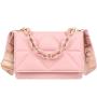 ZR328 Wanghong 2023 Fashion Women's Bag with Plaid Wide Shoulder Strap Single Shoulder Crossbody Acrylic Chain Bag