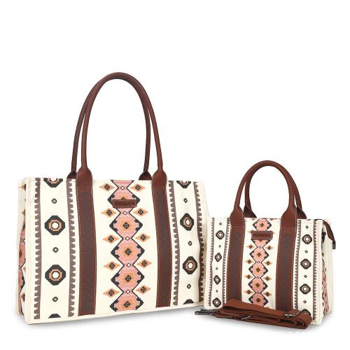 Custom Wholesale Bohemian Geometric Square Handbag Women's Classic Vintage small Long Shoulder Strap Crossbody  Canvas Bag