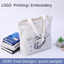 Custom LOGO Cotton Tote Bag Lightweight Canvas Reusable Grocery Shopping Cloth Bags for DIY Advertising Promotion Activity Gift