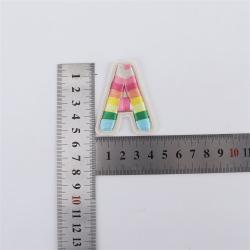 Keymay RTS DIY Personalized A-Z 26 Rainbow Letters Self-Adhesive Alphabet Stickers Letters Embroidered Patches Patch Letters