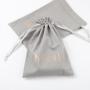 Customized Gray Cotton Linen Drawstring Dust Jewelry Pouch Organic Cotton Gift Makeup Cosmetic Dust Bag