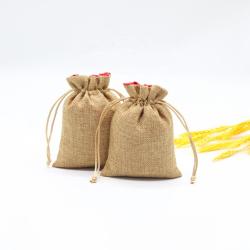 Eco-Friendly Natural Linen Drawstring Bag Jute Burlap Hemp Dust Bag For Gift Packaging
