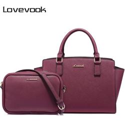 LOVEVOOK female handbags large ladies messenger bags high quality PU shoulder crossbody bag small purse bag set 2019