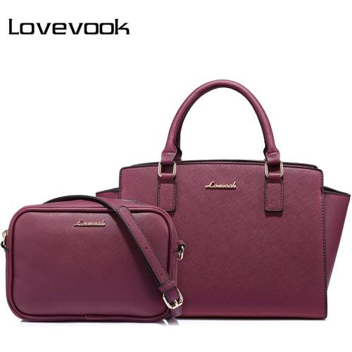 LOVEVOOK female handbags large ladies messenger bags high quality PU shoulder crossbody bag small purse bag set 2019