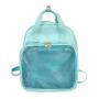 Factory customized leather women ita backpack with clear PVC window pins display custom ita bag