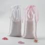 Wholesale Pink White Satin Make up Cosmetic Hair Packaging Bags For Hair Extensions