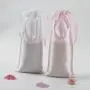 Wholesale Pink White Satin Make up Cosmetic Hair Packaging Bags For Hair Extensions