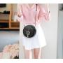 ZR692 Women's Bags Cat New Fashion PU Leather Girl Lovely Small Round Bag Zipper Shoulder Crossbody Phone Bag Female Party