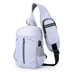 ZR579 Hot Selling Chest Bag Unisex New USB Shoulder Bag Sports Travel Waterproof Crossbody Bag Leisure Solid Color Oxford Cloth