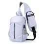 ZR579 Hot Selling Chest Bag Unisex New USB Shoulder Bag Sports Travel Waterproof Crossbody Bag Leisure Solid Color Oxford Cloth