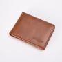 ZR221 Genuine Leather Men's Business Wallet, Pigskin Short Wallet, Vintage Creative and Versatile Card Bag for Father