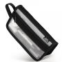 Gelory Eco Friendly Simple Mesh Pencil Case Double-Layer Transparent Storage Makeup Bag With Handle And Zipper