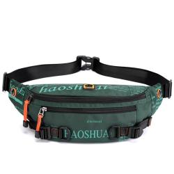 ZR612Men Waist Chest Bag New Fashion Shoulder Bag Sports Travel Crossbody Bag Waterproof Leisure Solid Color Nylon Cloth Outdoor