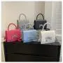 HR584 Women's Handbag PU Leather New Fashion Design Buckle Small Square Shoulder Bag Diamond Bow Versatile Luxury Handbag