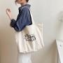 Customized Screen Printing Canvas Shoulder Bag Customized Pattern Tote Bag Eco-friendly Large Capacity Canvas Shopping Bag