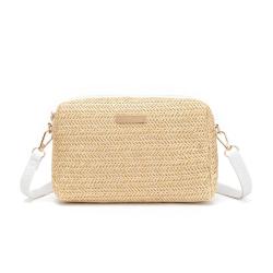 2024 Women's Fashionable Woven Grass Shoulder Messenger Bag Portable Single Strap Ladies Bag with Chain Decoration Small Bag