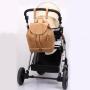 2024 Custom Leather Baby Diaper Backpack For Mother Shoulder Bag Set With Removable Straps