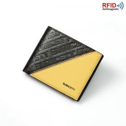 ZR505 Men Short Wallet Card Holder RFID Card Positions Case Frosting Purse Retro Money Clip Billfold Dollars PU Open Wallet