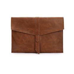 Custom Logo Office & School Accessories Real Leather Slim Portfolio/Tablet Case/Notebook Holder/A4 Document Envelope Bag