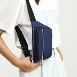 HR019 Newest Fashion Travel Waist Bag Buckle Woven Oxford Zipper Crossbody Bag Outdoor Running Solid Color Phone Storage Bag