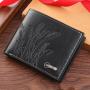 Men's Multi-Card Cross-Border Embossed Wallet Short Horizontal Business Leisure Coin Purse with Waterproof Feature