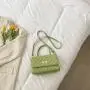 Ins Popular Fashion Small Bag Female Personality Patent Leather Crocodile Print Bag Acrylic Chain One Shoulder Underarm Bag Tide