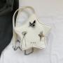 Custom Tote bag Star decoration Simple PU women's bag portable zipper single shoulder chain niche design plus logo