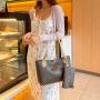 Wholesale Summer Autumn New Large Capacity Ladies Purse And Handbag 2 In 1 Plaid Printed Tote Bag Mother And Son Bag