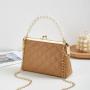 2024 Ladies Pearl Embroidered Tote Handbag Fashionable Portable Bag with Single Strap and Chain Decoration Wholesale Ling