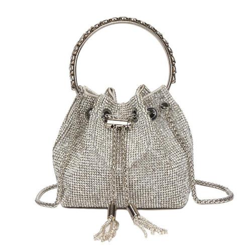 KBW003 New Women Bag Bright Diamond Handbag Fashion Trend Chain Shoulder Bag With Diamond Drawstring Bucket Bag