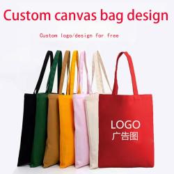 Hot Sale Eco Friendly Reusable Designer Cloth Canvas Cotton Shopping Tote Bag With Custom Logo Printed 2024
