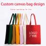 Hot Sale Eco Friendly Reusable Designer Cloth Canvas Cotton Shopping Tote Bag With Custom Logo Printed 2024